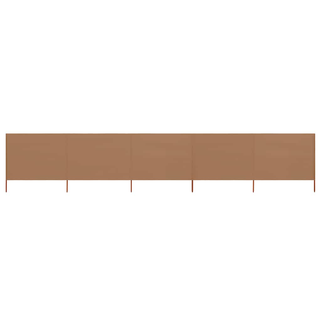 Windscherm 5-panelen 600x120 cm stof taupe is nu te koop bij PeponiXL, paradijselijk wonen!