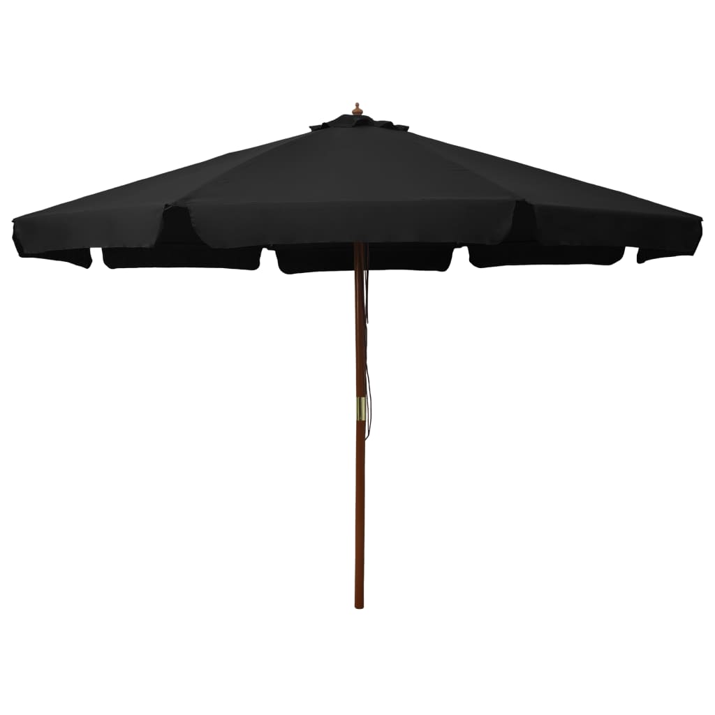 Parasol met houten paal 330 cm zwart is nu te koop bij PeponiXL, paradijselijk wonen!