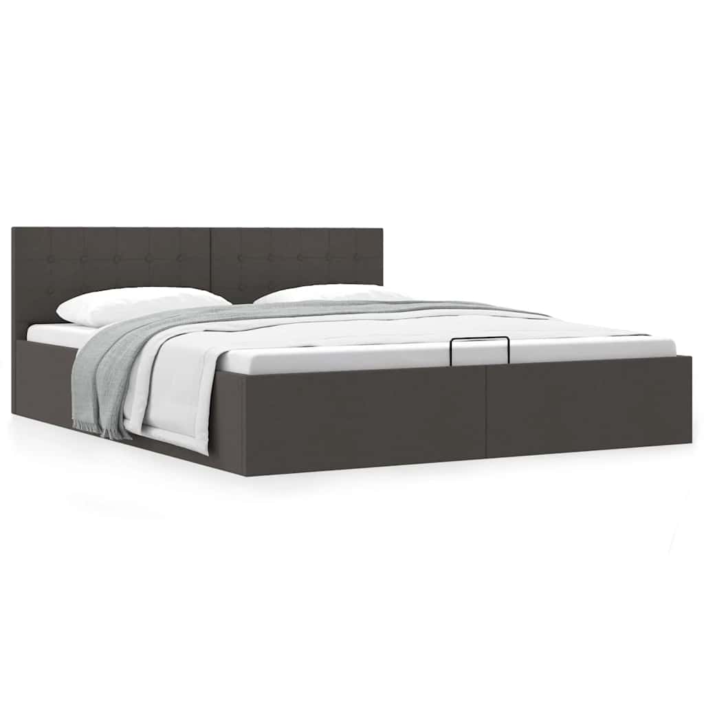 Bedframe met hydraulische opslag stof donkergrijs 180x200 cm is nu te koop bij PeponiXL, paradijselijk wonen!