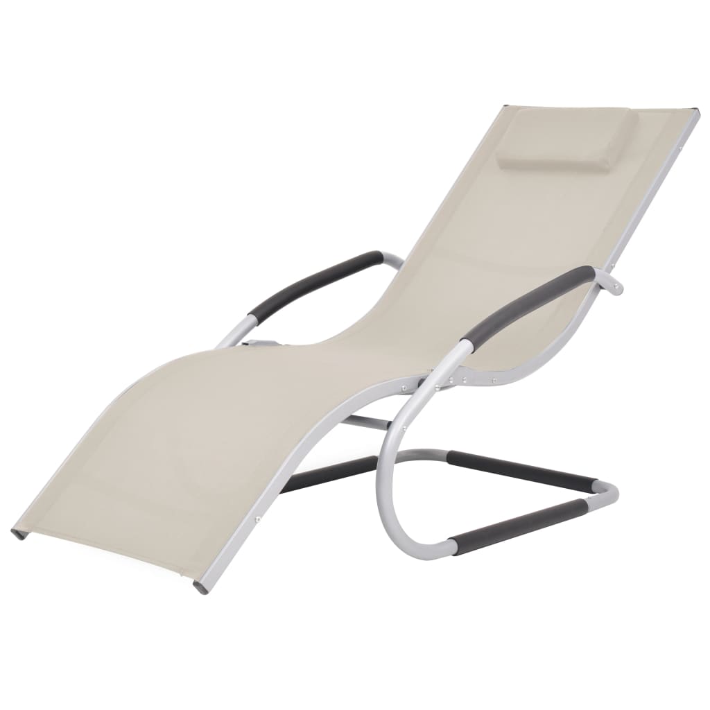 Ligbed met kussen aluminium en textileen crème is nu te koop bij PeponiXL, paradijselijk wonen!