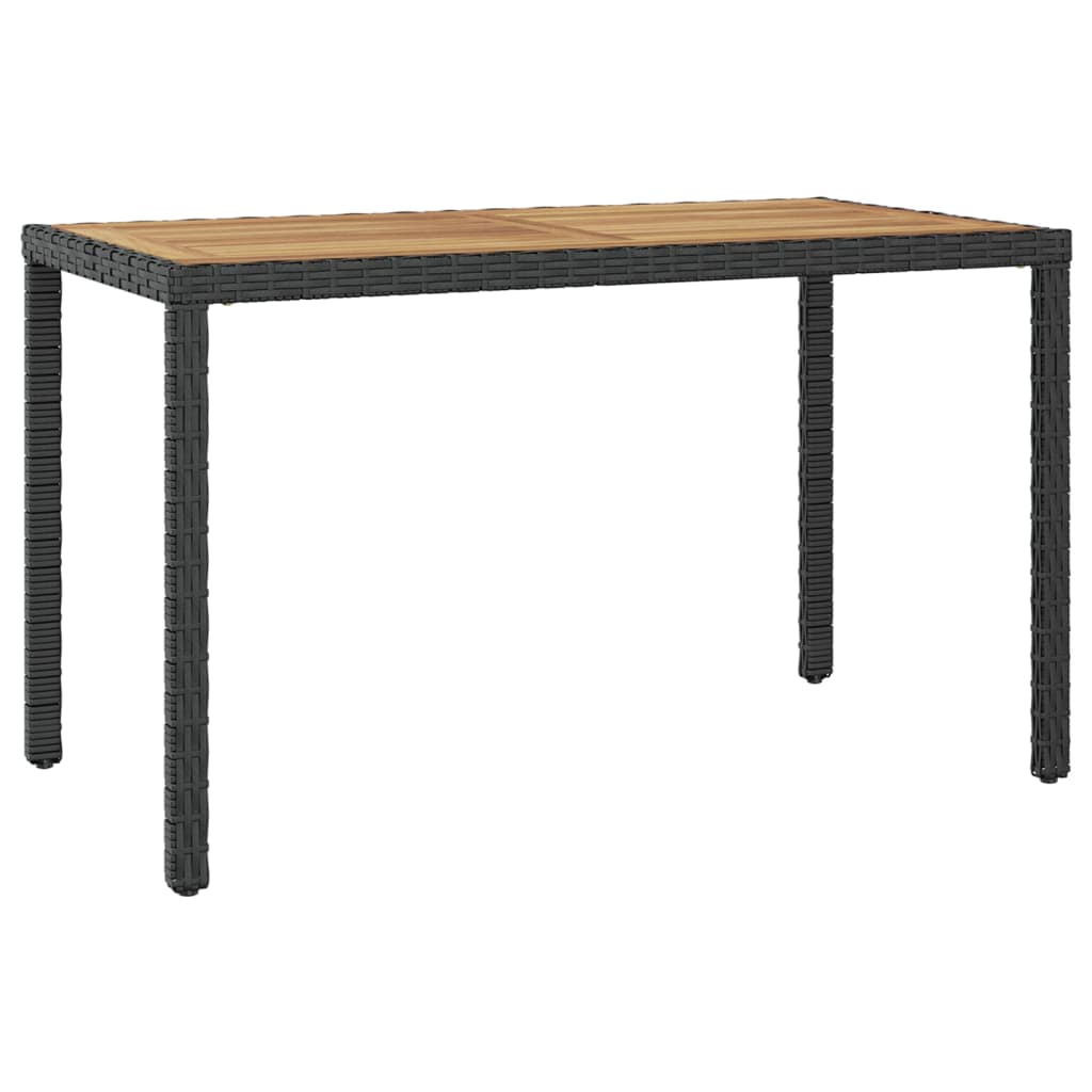Tuintafel 123x60x74 cm massief acaciahout zwart en bruin is nu te koop bij PeponiXL, paradijselijk wonen!