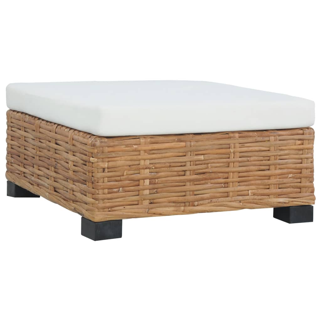 Voetensteun met kussen natuurlijk rattan is nu te koop bij PeponiXL, paradijselijk wonen!