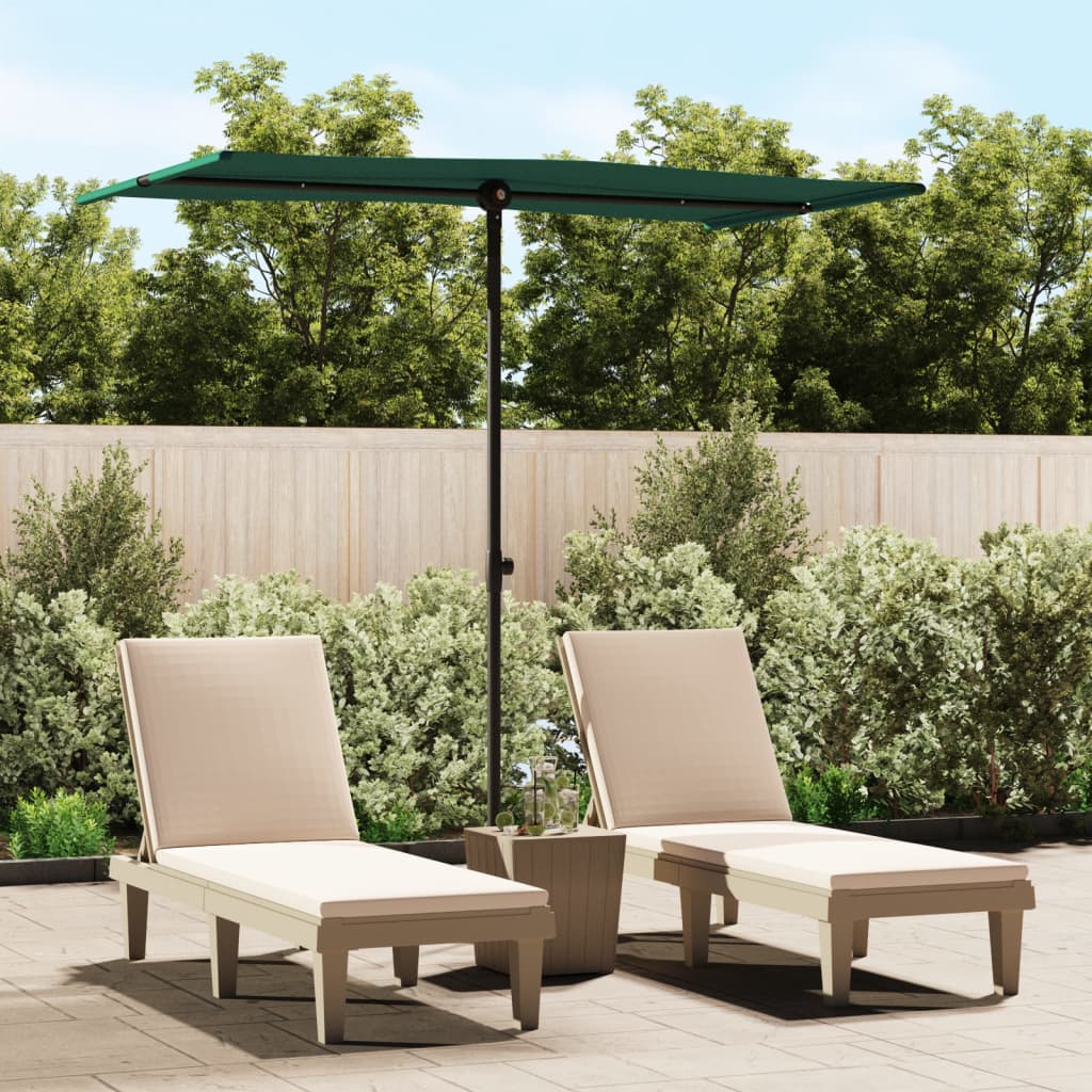 Parasol met aluminium paal 180x110 cm groen is nu te koop bij PeponiXL, paradijselijk wonen!