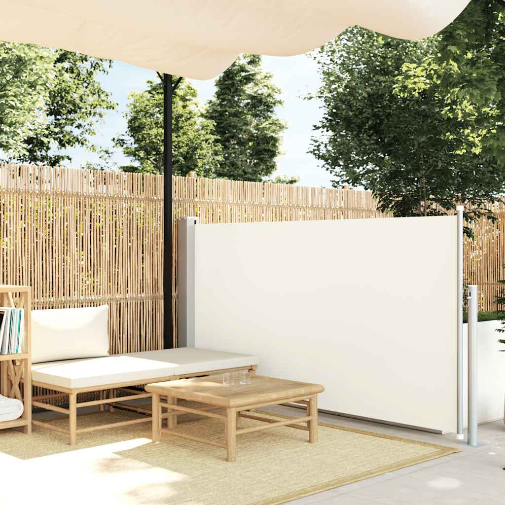 Tuinscherm uittrekbaar 120x500 cm crème is nu te koop bij PeponiXL, paradijselijk wonen!