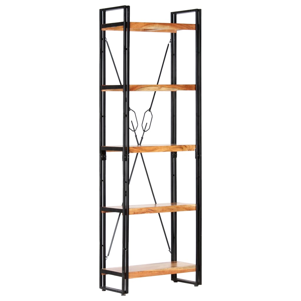 Boekenkast met 5 schappen 60x30x180 cm massief acaciahout is nu te koop bij PeponiXL, paradijselijk wonen!