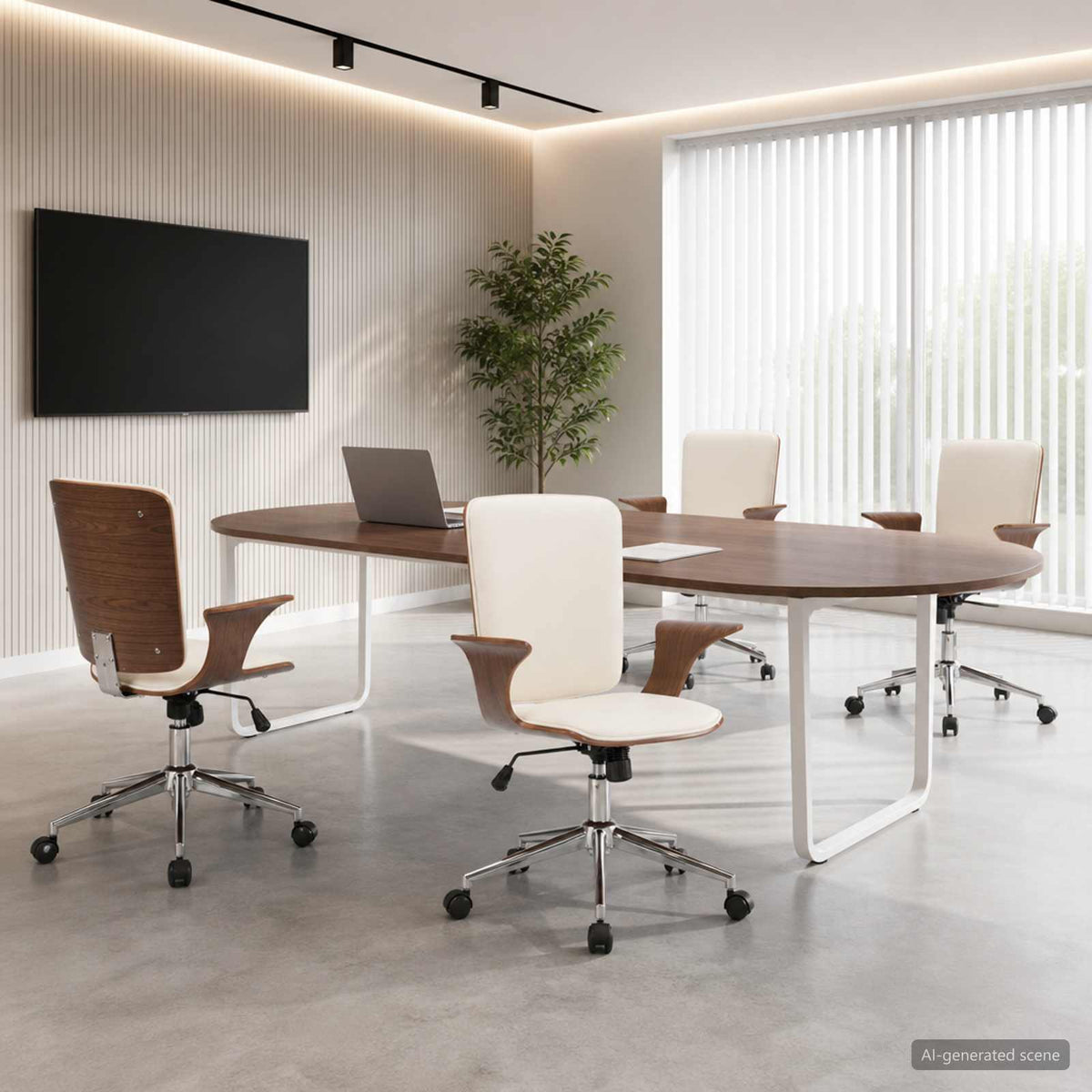 vidaXL Draaibureau Stoelen met Hoofsteun 4 st Kunstleer