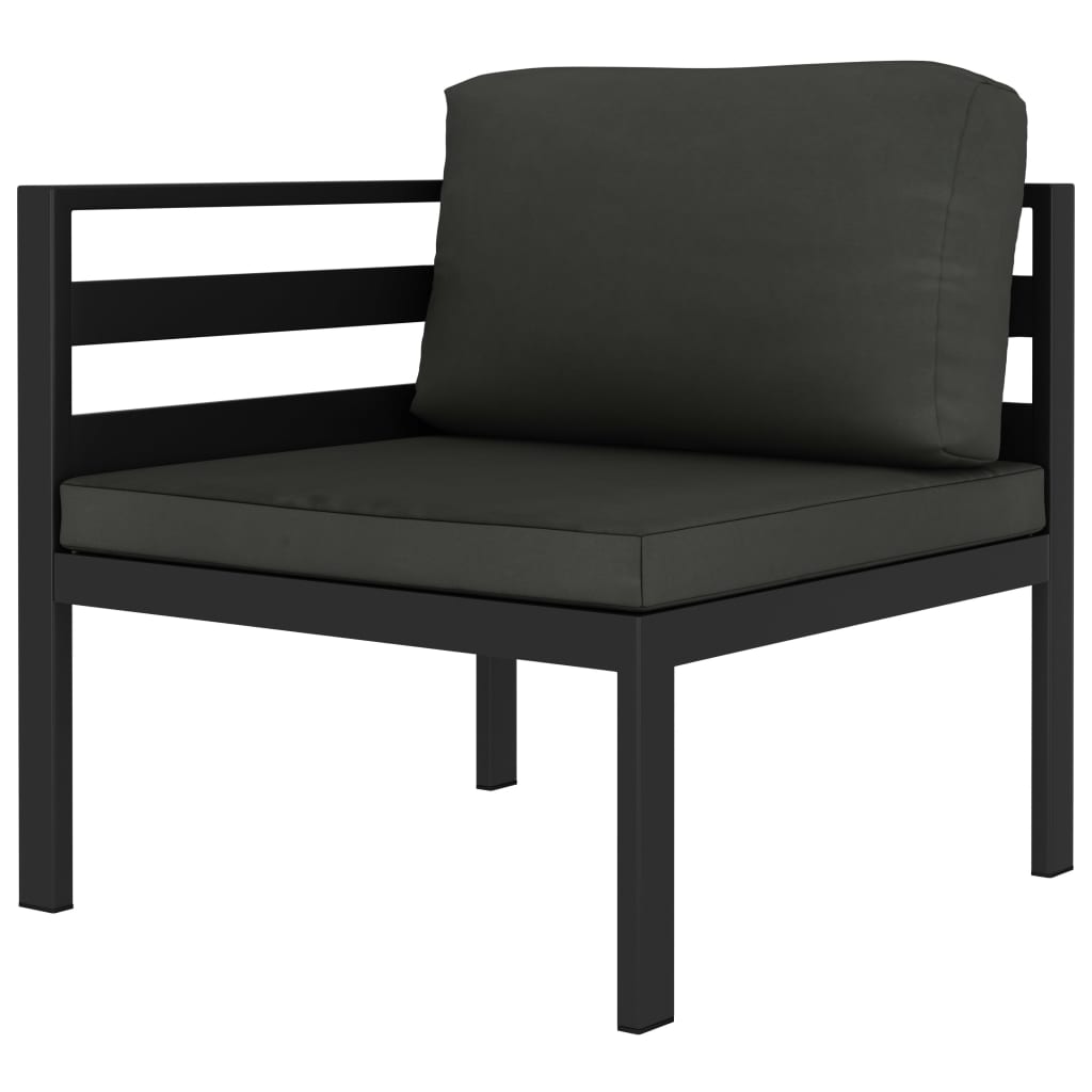 Hoekbank sectioneel 1 st met kussens aluminium antracietkleurig is nu te koop bij PeponiXL, paradijselijk wonen!