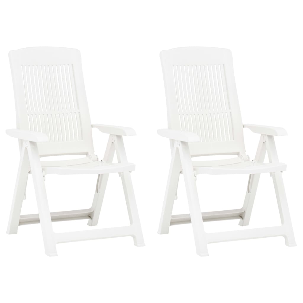 Tuinstoelen 2 st verstelbaar kunststof wit is nu te koop bij PeponiXL, paradijselijk wonen!