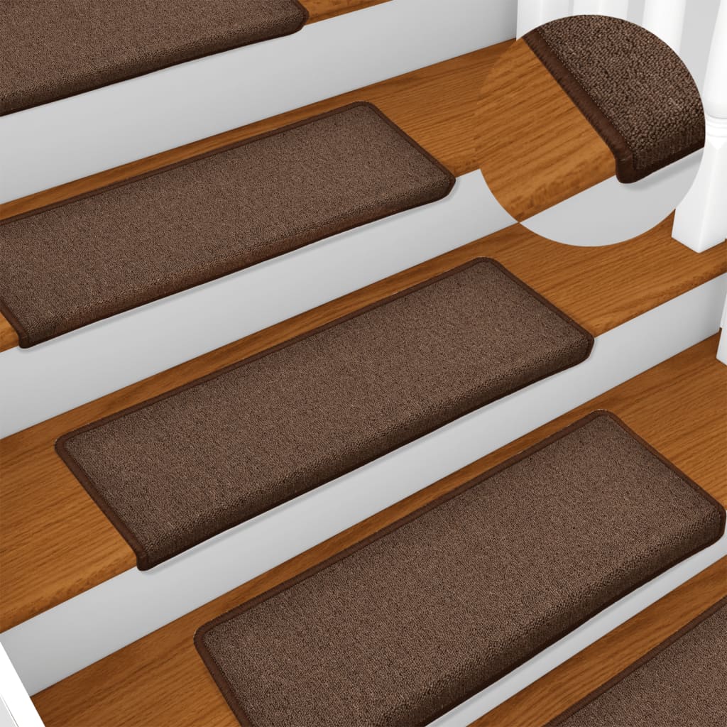 Trapmatten 15 st 65x21x4 cm Bruin Rechthoekige Rand is nu te koop bij PeponiXL, paradijselijk wonen!