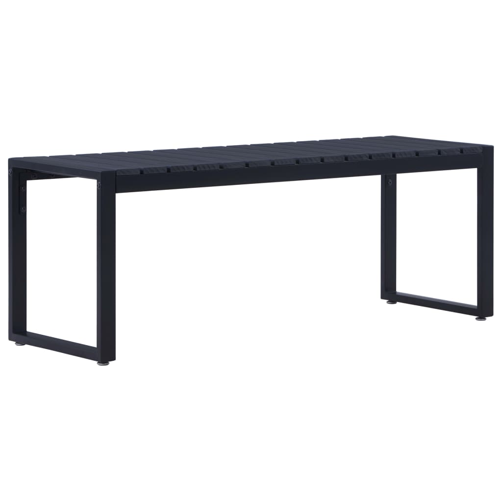 Tuinbank 120,5 cm PS-plaat zwart is nu te koop bij PeponiXL, paradijselijk wonen!