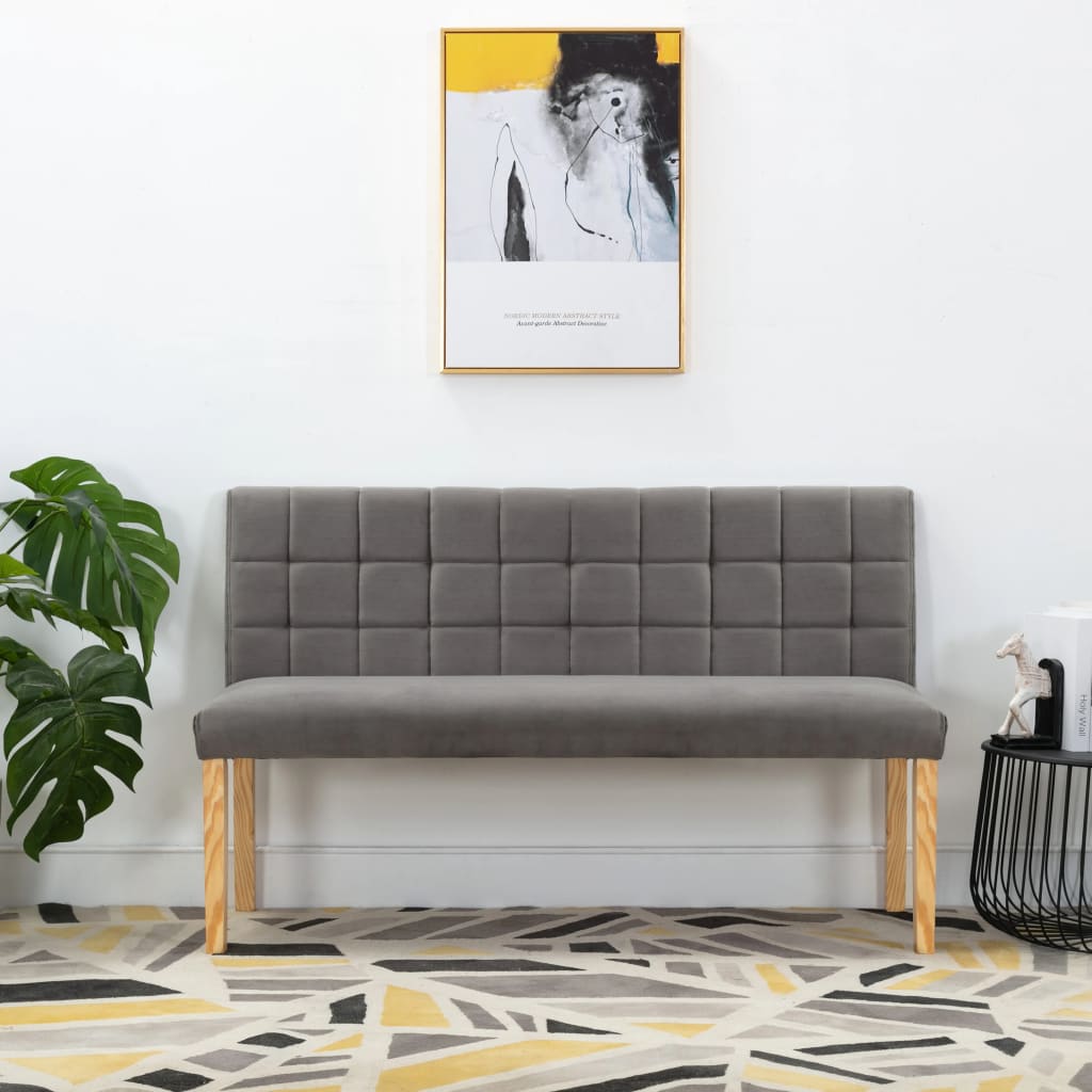 Bankje 140 cm fluweel grijs is nu te koop bij PeponiXL, paradijselijk wonen!