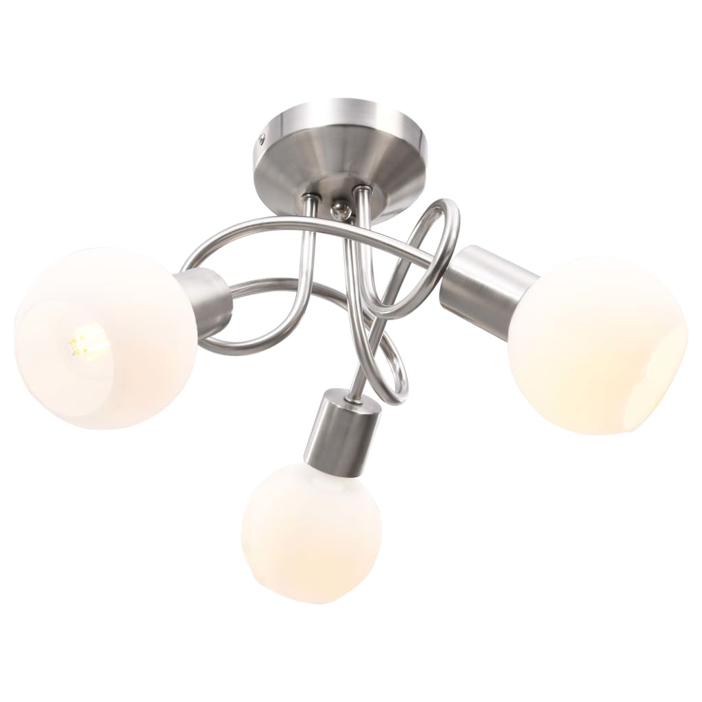 Plafondlamp met keramieken bolvormige kappen voor 3xE14 wit is nu te koop bij PeponiXL, paradijselijk wonen!