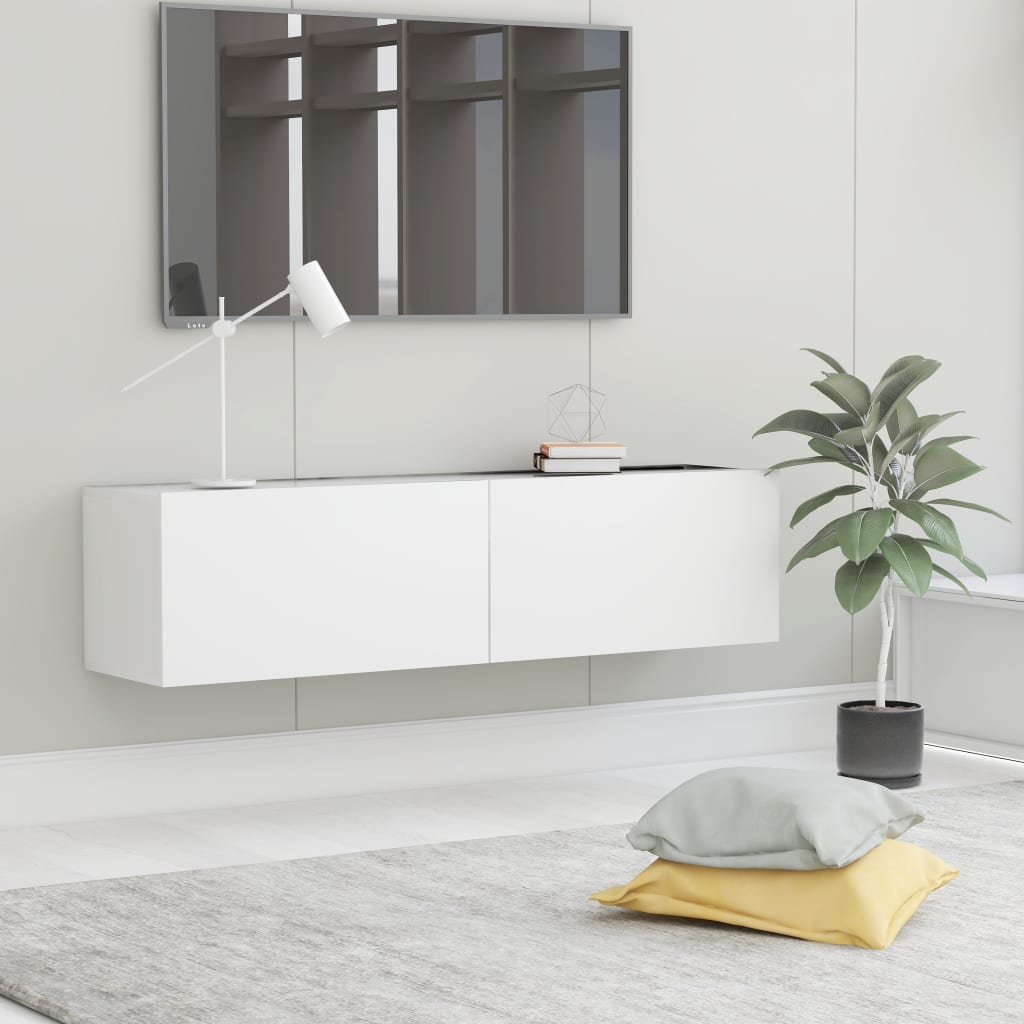 Tv-meubel 120x30x30 cm bewerkt hout wit is nu te koop bij PeponiXL, paradijselijk wonen!