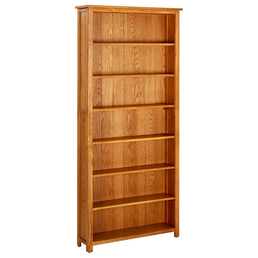 Boekenkast met 7 schappen 90x22,5x200 cm massief eikenhout is nu te koop bij PeponiXL, paradijselijk wonen!