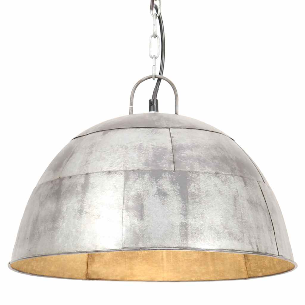 Hanglamp industrieel vintage rond 25 W E27 41 cm zilverkleurig is nu te koop bij PeponiXL, paradijselijk wonen!