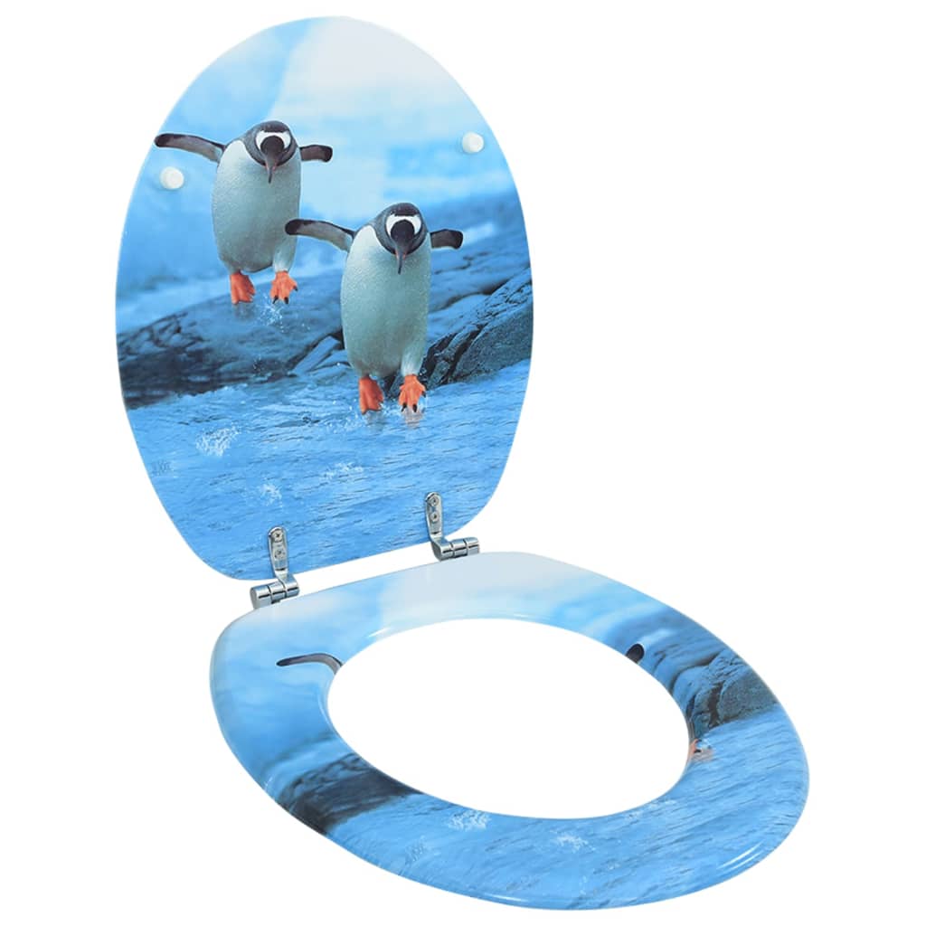Toiletbril met deksel pinguïn MDF is nu te koop bij PeponiXL, paradijselijk wonen!