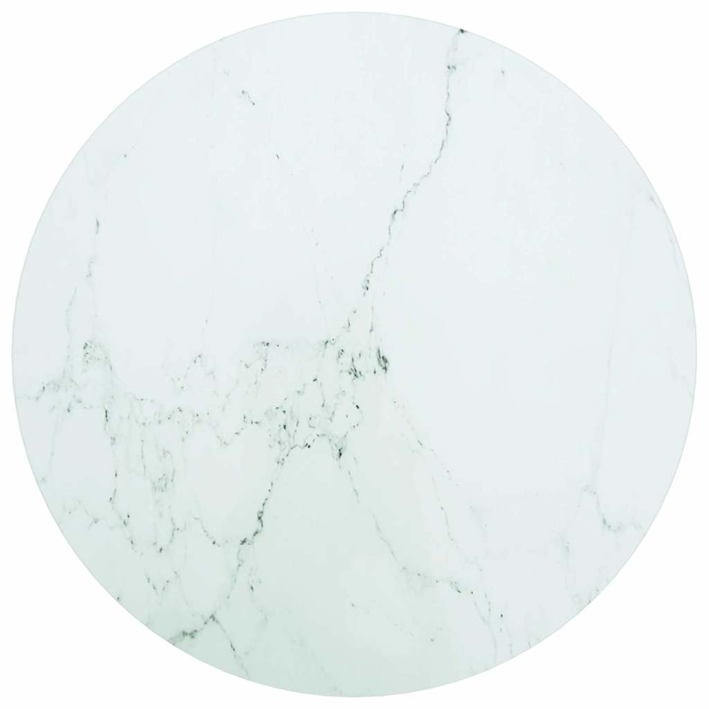 Tafelblad Ø50x0,8 cm gehard glas met marmeren design wit is nu te koop bij PeponiXL, paradijselijk wonen!