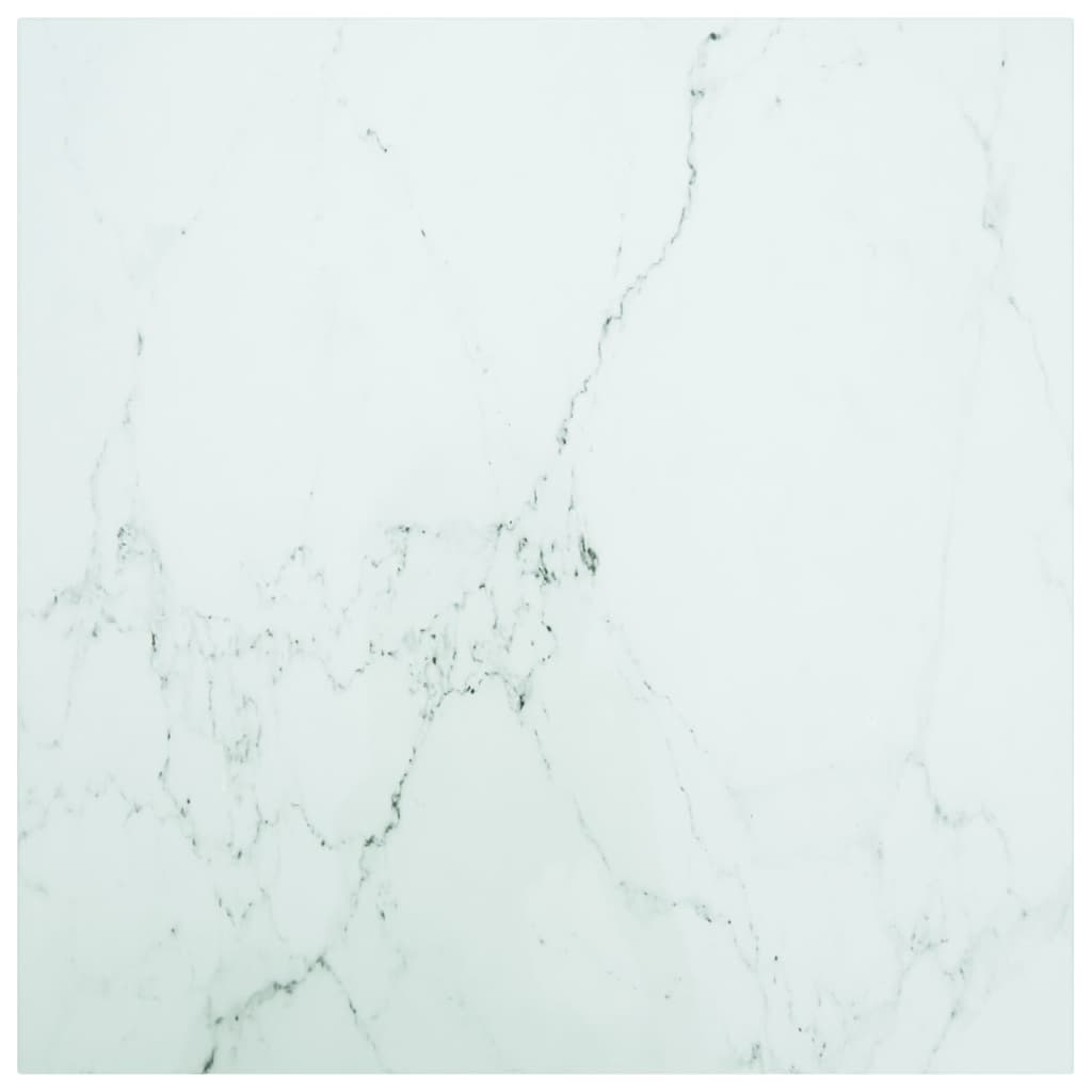 Tafelblad marmerontwerp 6 mm 70x70 cm gehard glas wit is nu te koop bij PeponiXL, paradijselijk wonen!