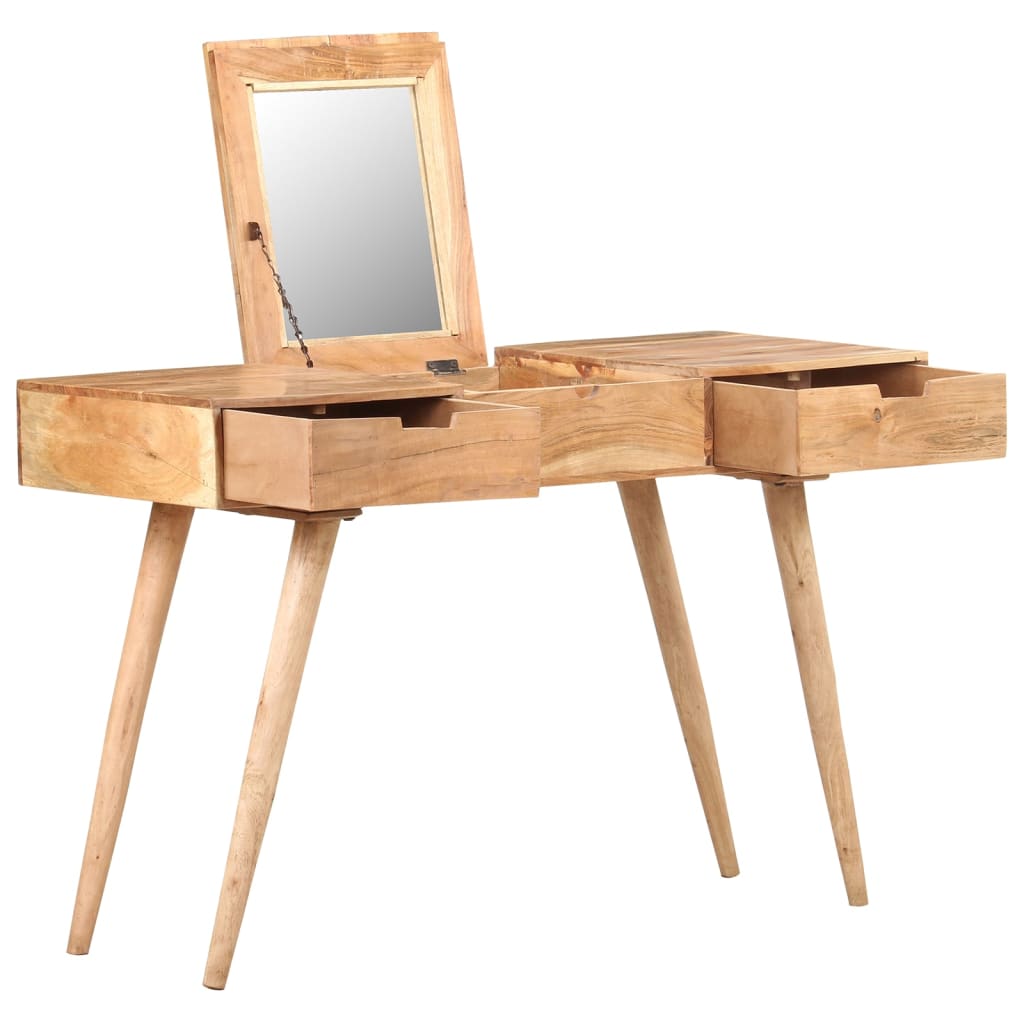 Kaptafel met spiegel 112x45x76 cm massief acaciahout is nu te koop bij PeponiXL, paradijselijk wonen!