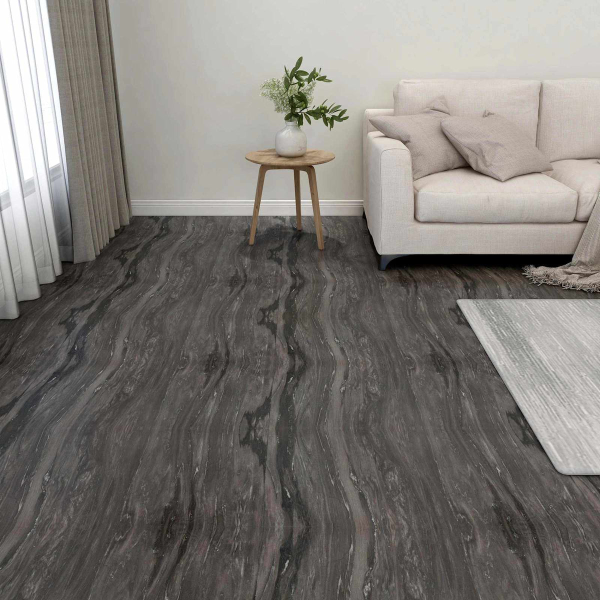 Vloerplanken 55 pcs Donkergrijs 5,11 m² PVC is nu te koop bij PeponiXL, paradijselijk wonen!