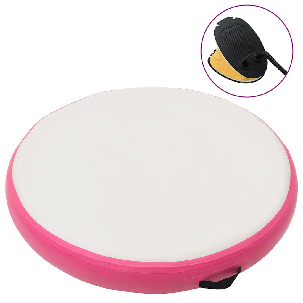 Gymnastiekmat met pomp opblaasbaar 100x100x15 cm PVC roze is nu te koop bij PeponiXL, paradijselijk wonen!