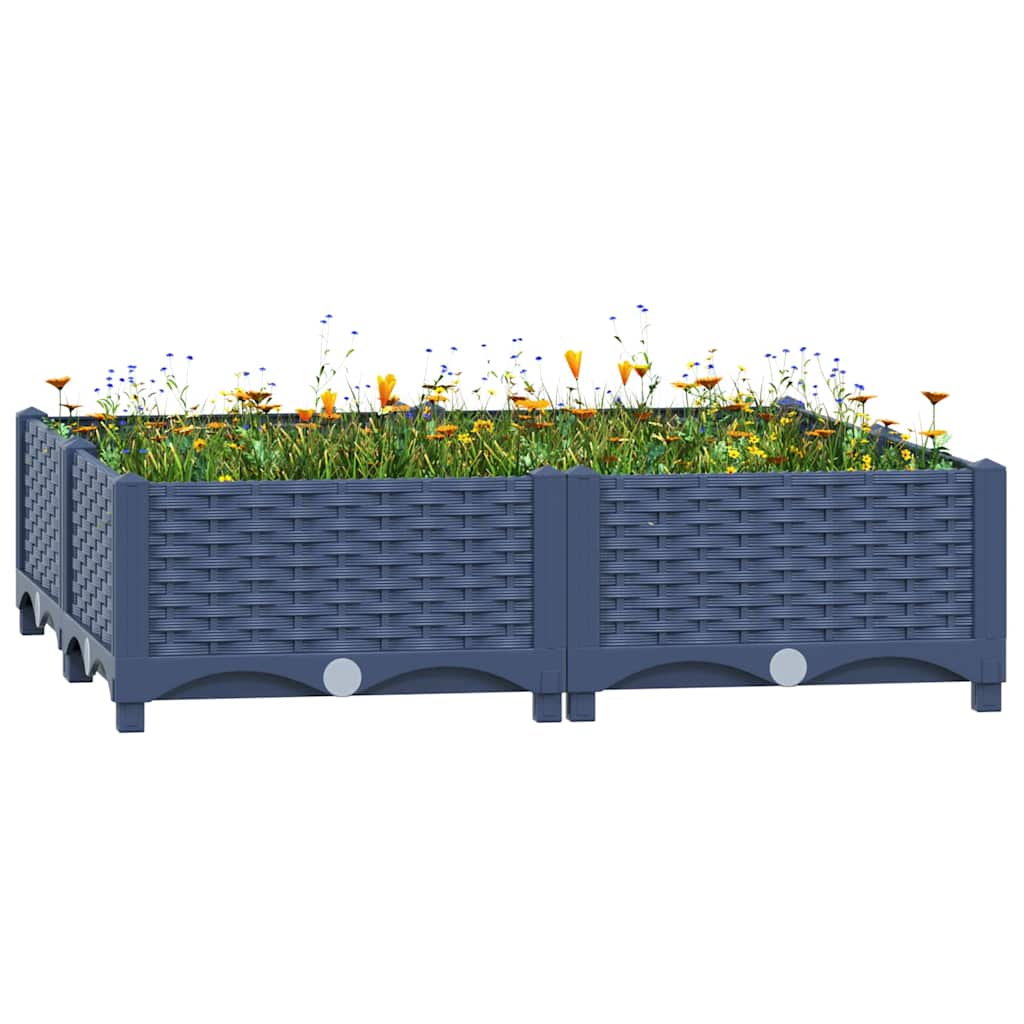 Plantenbak verhoogd 80x80x23 cm polypropyleen is nu te koop bij PeponiXL, paradijselijk wonen!
