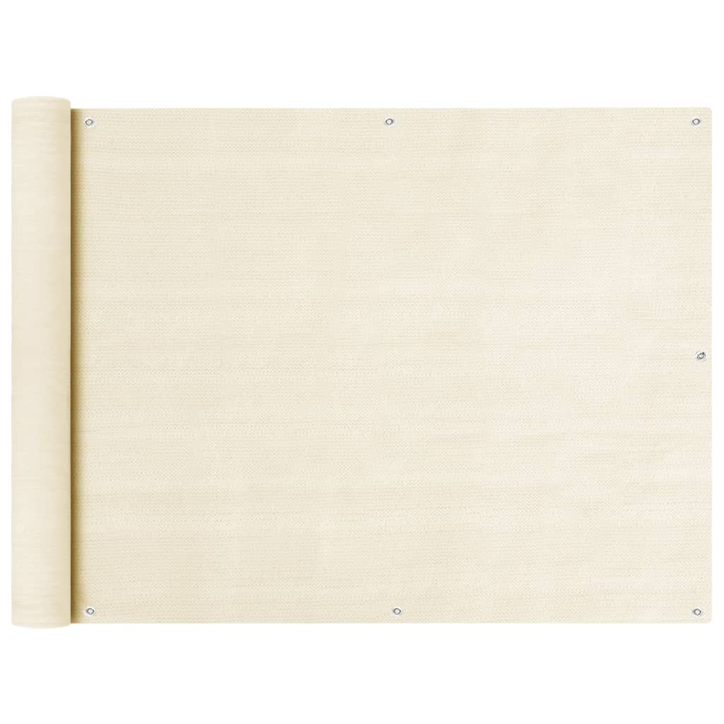 Balkonscherm 90x400 cm HDPE crèmekleurig is nu te koop bij PeponiXL, paradijselijk wonen!