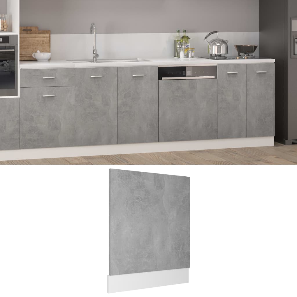 Vaatwasserpaneel Lyon 59,5x3x67 cm bewerkt hout betongrijs is nu te koop bij PeponiXL, paradijselijk wonen!