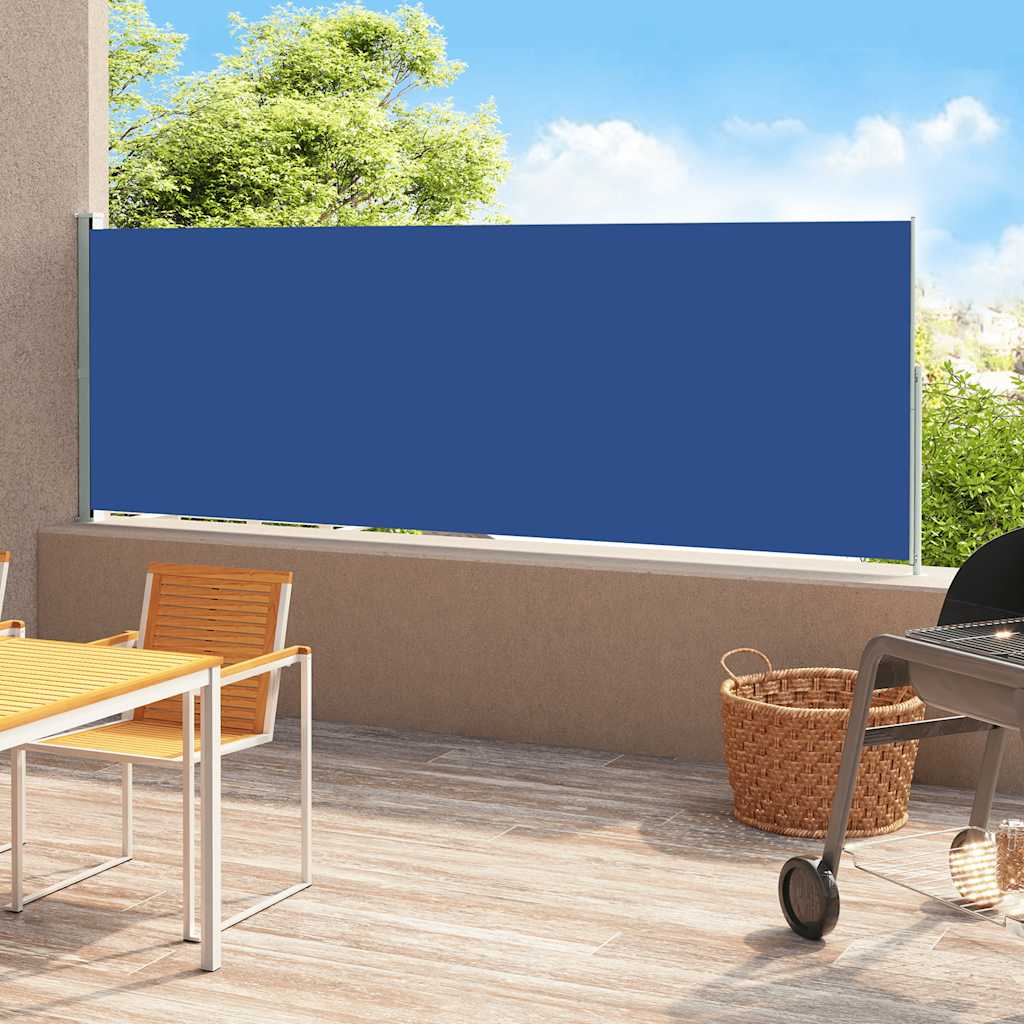 Tuinscherm uittrekbaar 180x500 cm blauw is nu te koop bij PeponiXL, paradijselijk wonen!