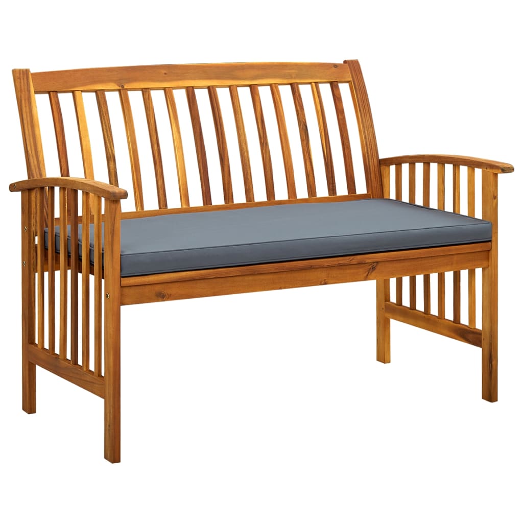 Tuinbank met kussen 119 cm massief acaciahout is nu te koop bij PeponiXL, paradijselijk wonen!