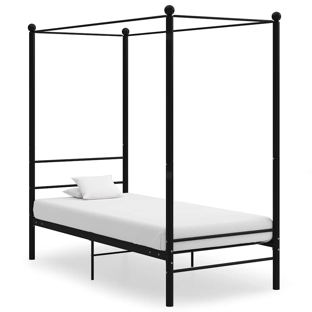 Hemelbedframe metaal zwart 90x200 cm is nu te koop bij PeponiXL, paradijselijk wonen!