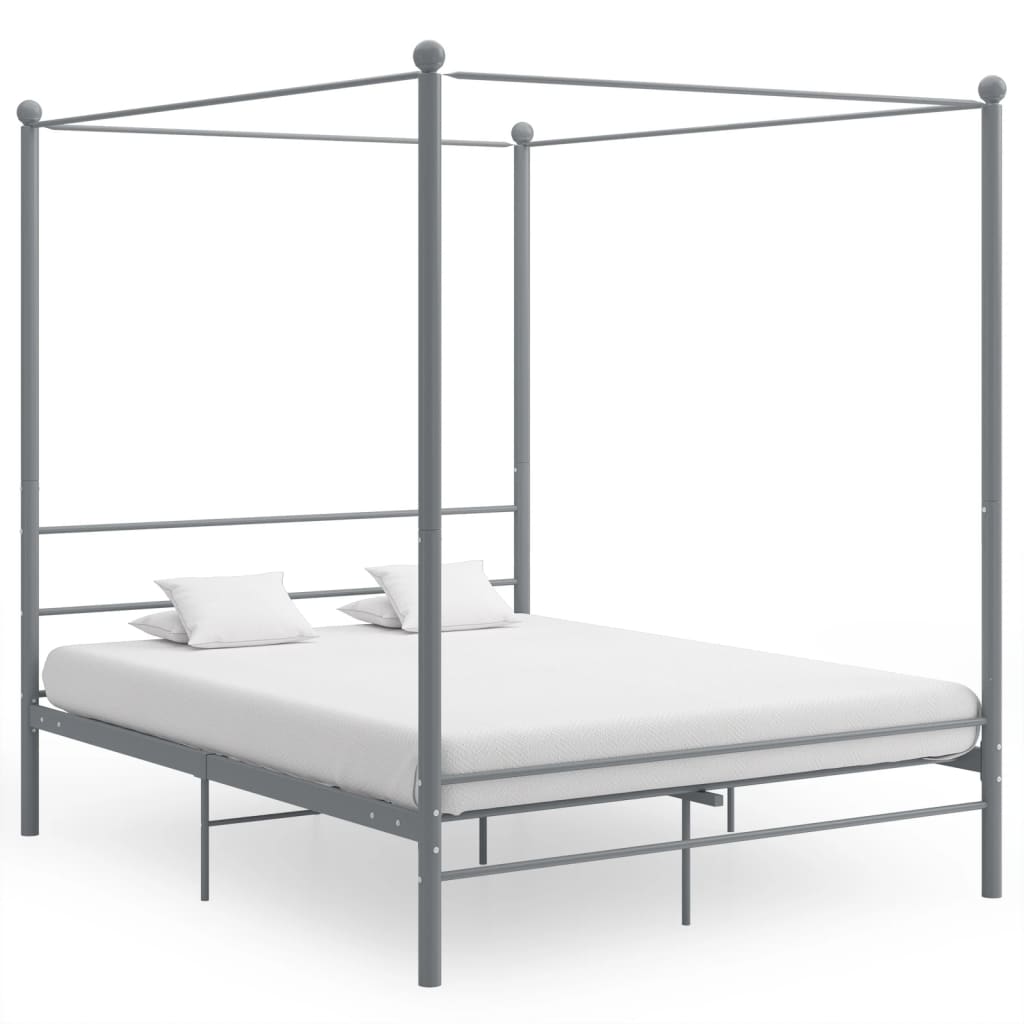 Hemelbedframe metaal grijs 160x200 cm is nu te koop bij PeponiXL, paradijselijk wonen!