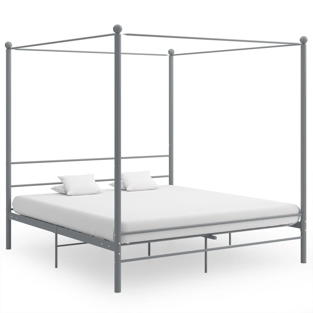Hemelbedframe metaal grijs 180x200 cm is nu te koop bij PeponiXL, paradijselijk wonen!