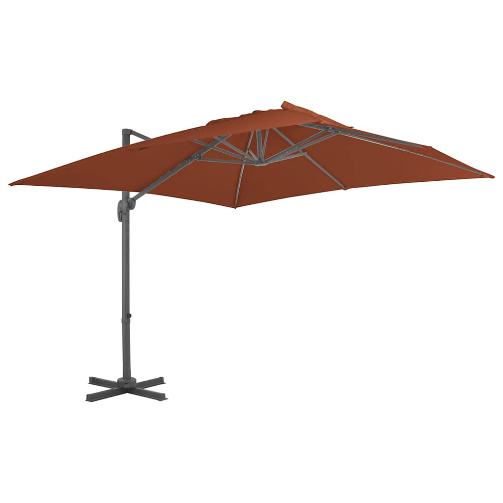 Zwevende parasol met aluminium paal terracotta 400x300 cm is nu te koop bij PeponiXL, paradijselijk wonen!