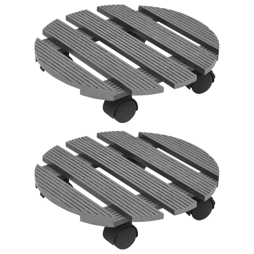 Plantentrolleys 2 st Ø30x7,5 cm HKC grijs is nu te koop bij PeponiXL, paradijselijk wonen!