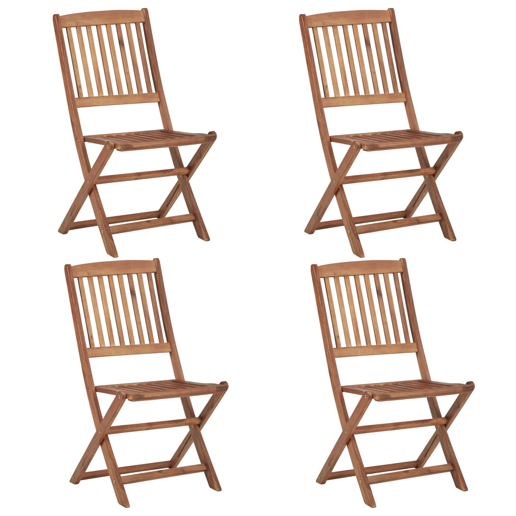 Tuinstoelen 4 st inklapbaar massief acaciahout is nu te koop bij PeponiXL, paradijselijk wonen!