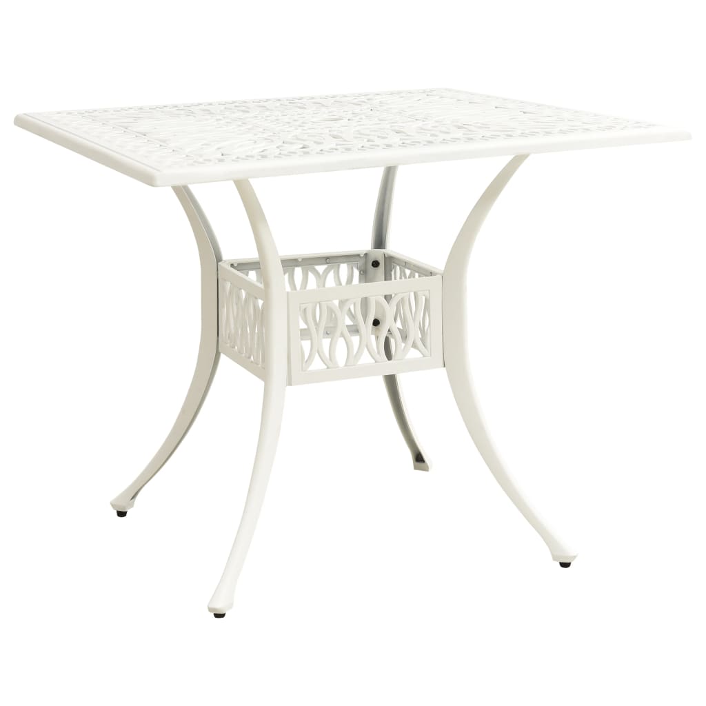 Tuintafel 90x90x73 cm gietaluminium wit is nu te koop bij PeponiXL, paradijselijk wonen!