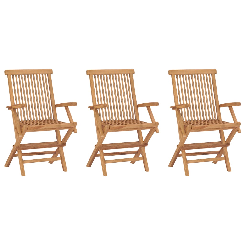 Tuinstoelen 3 st inklapbaar massief teakhout is nu te koop bij PeponiXL, paradijselijk wonen!