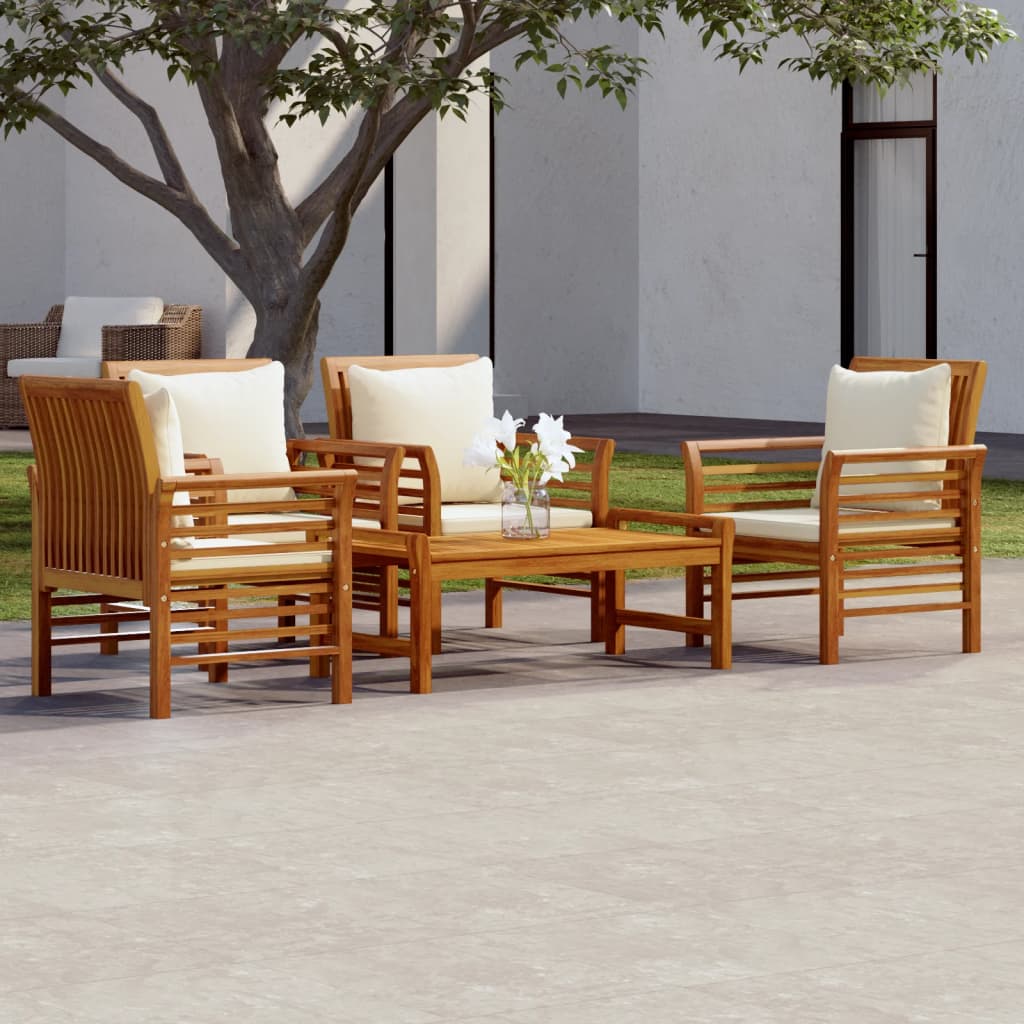 5-delige Loungeset met kussens massief acaciahout is nu te koop bij PeponiXL, paradijselijk wonen!