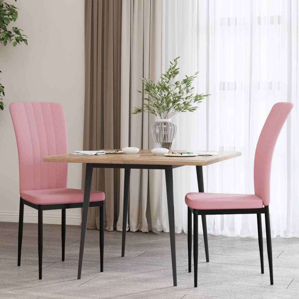 Eetkamerstoelen 2 st fluweel roze is nu te koop bij PeponiXL, paradijselijk wonen!