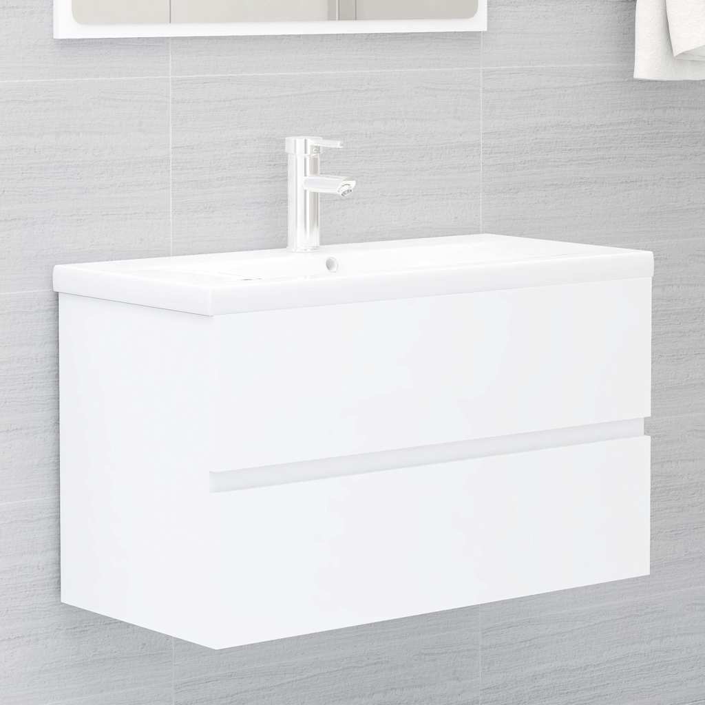 Wastafelkast 80x38,5x45 cm bewerkt hout wit is nu te koop bij PeponiXL, paradijselijk wonen!