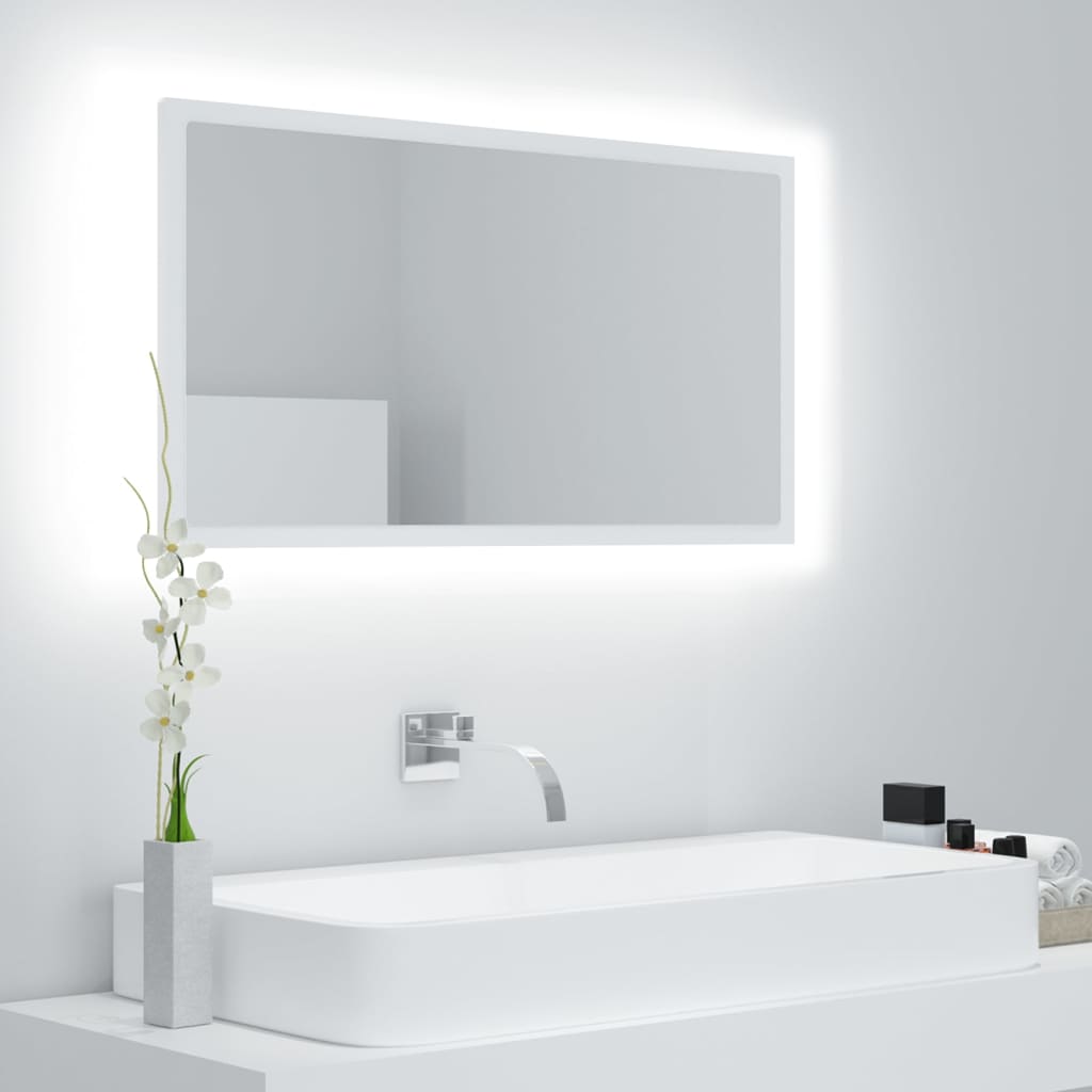 Badkamerspiegel LED 80x8,5x37 cm acryl wit is nu te koop bij PeponiXL, paradijselijk wonen!