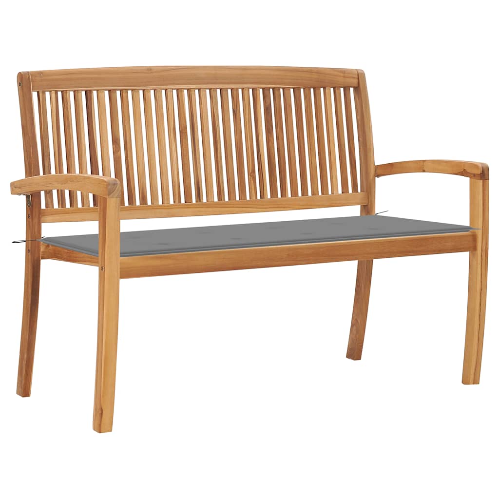 Tuinbank stapelbaar met kussen 128,5 cm massief teakhout is nu te koop bij PeponiXL, paradijselijk wonen!