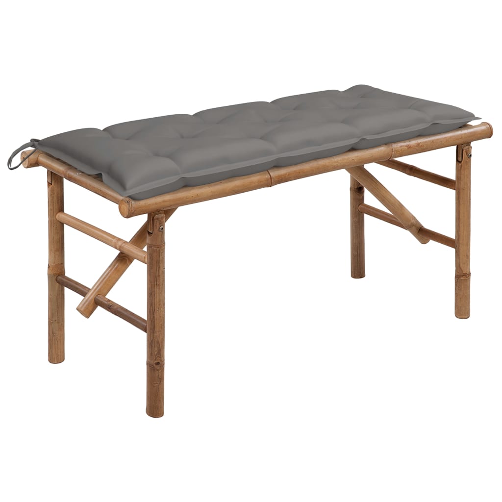 Tuinbank inklapbaar met kussen 118 cm bamboe is nu te koop bij PeponiXL, paradijselijk wonen!