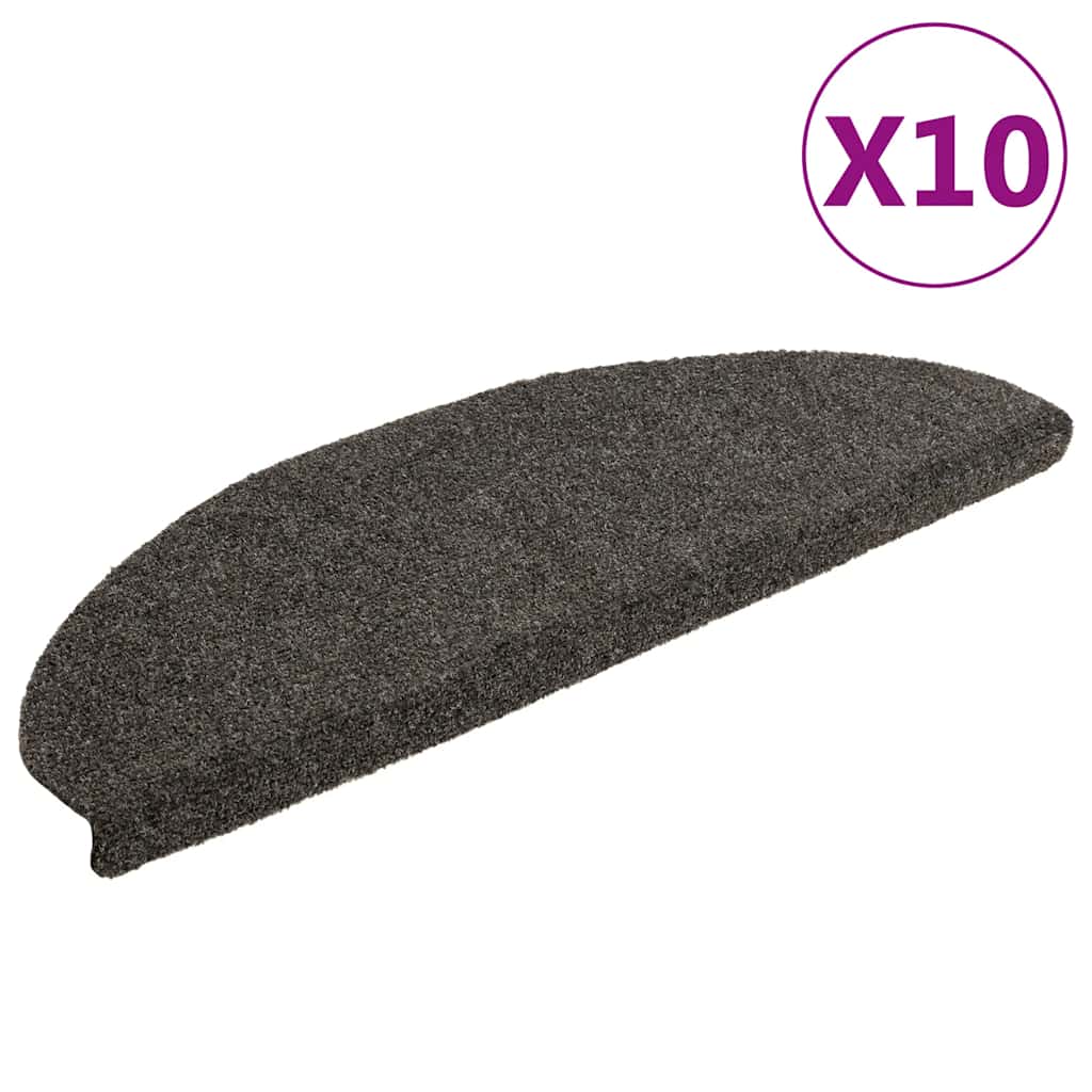 Trapmatten Zelfklevend 10 st 65x21x4 cm Antraciet Halfrond Groot is nu te koop bij PeponiXL, paradijselijk wonen!