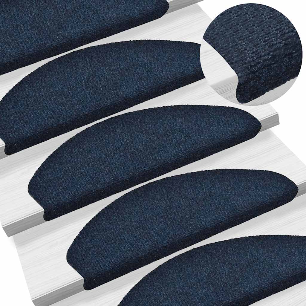 Trapmatten Zelfklevend 5 stuks 65x21x4 cm Marineblauw Halfrond Groot is nu te koop bij PeponiXL, paradijselijk wonen!