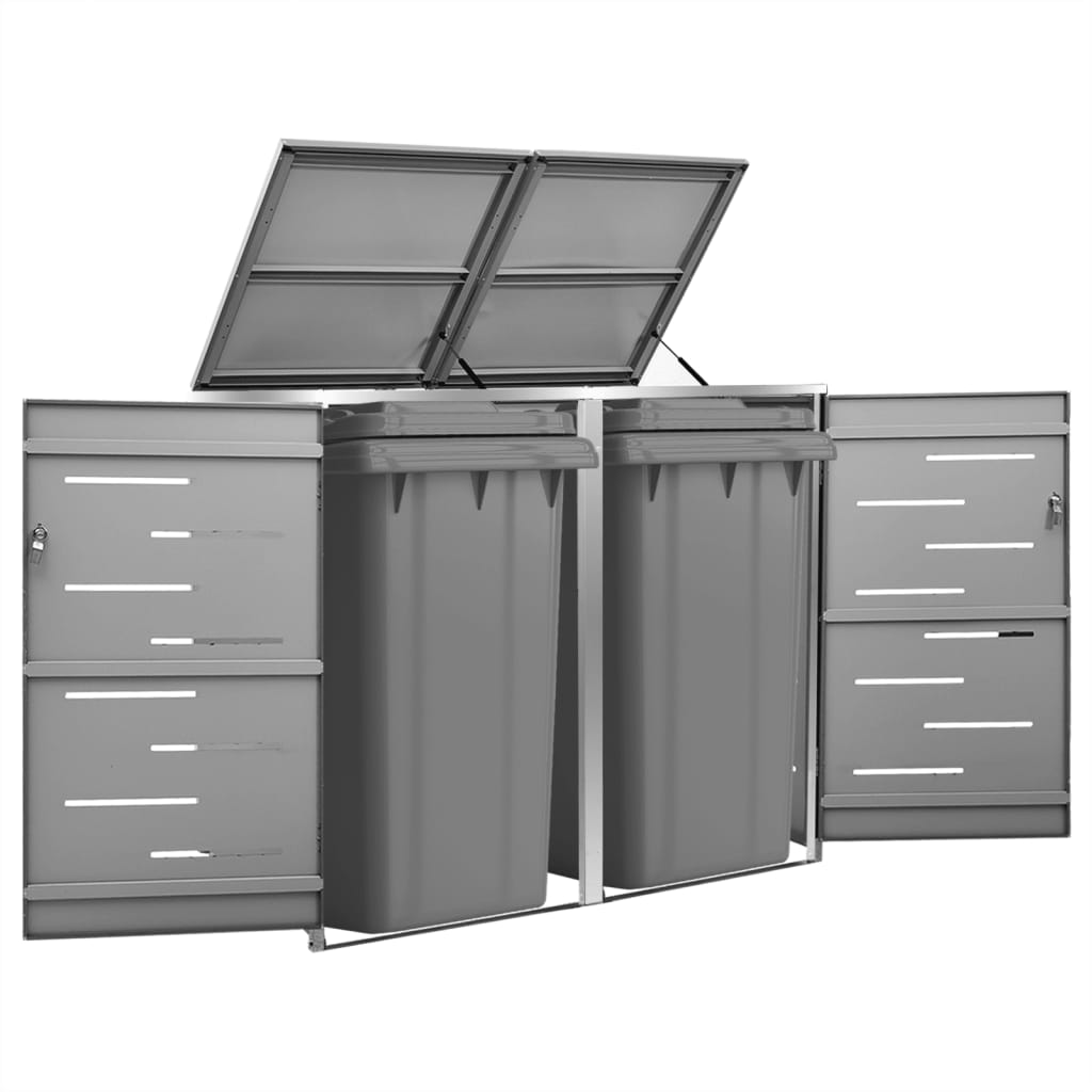 Containerberging dubbel 138x77,5x115 cm roestvrij staal is nu te koop bij PeponiXL, paradijselijk wonen!