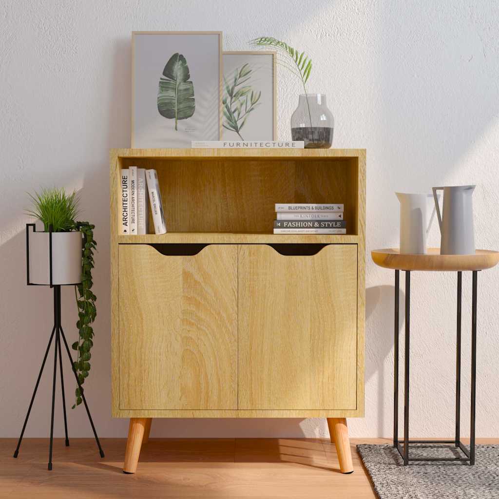 Dressoir 60x30x72 cm bewerkt hout sonoma eikenkleurig is nu te koop bij PeponiXL, paradijselijk wonen!