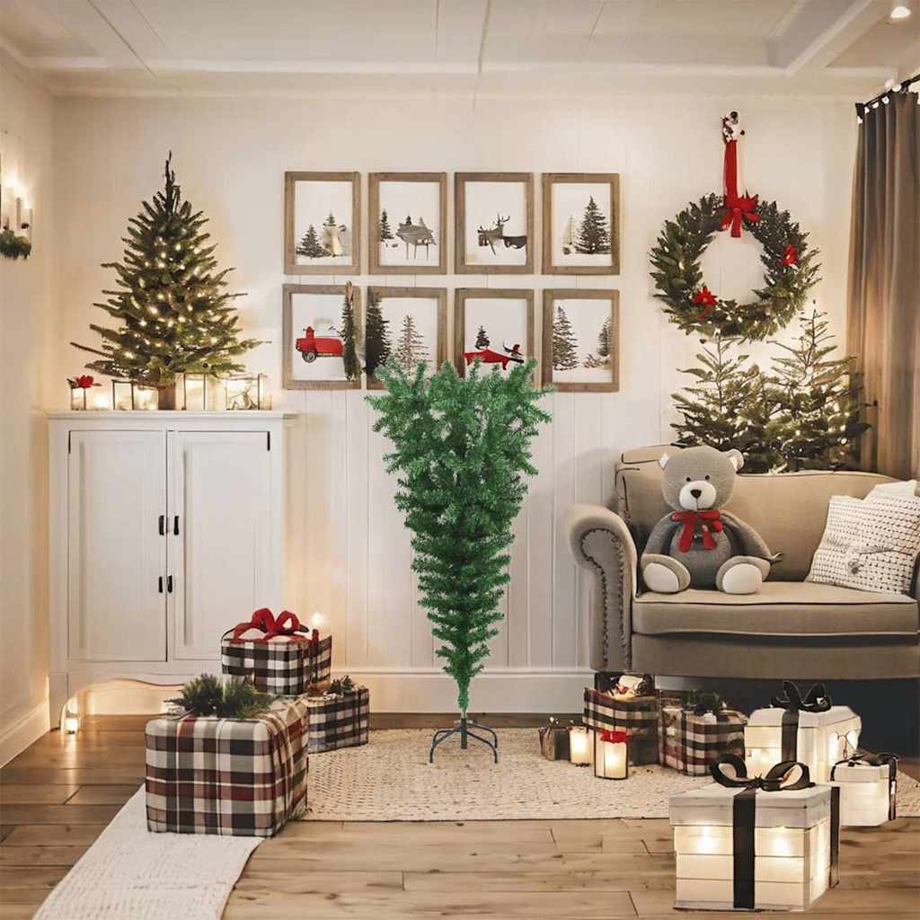 vidaXL Kerstbomen PVC, Steel Groen