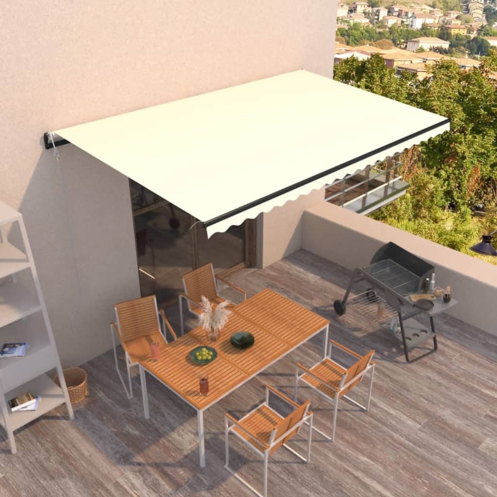 Luifel automatisch uittrekbaar 500x350 cm crèmekleurig is nu te koop bij PeponiXL, paradijselijk wonen!